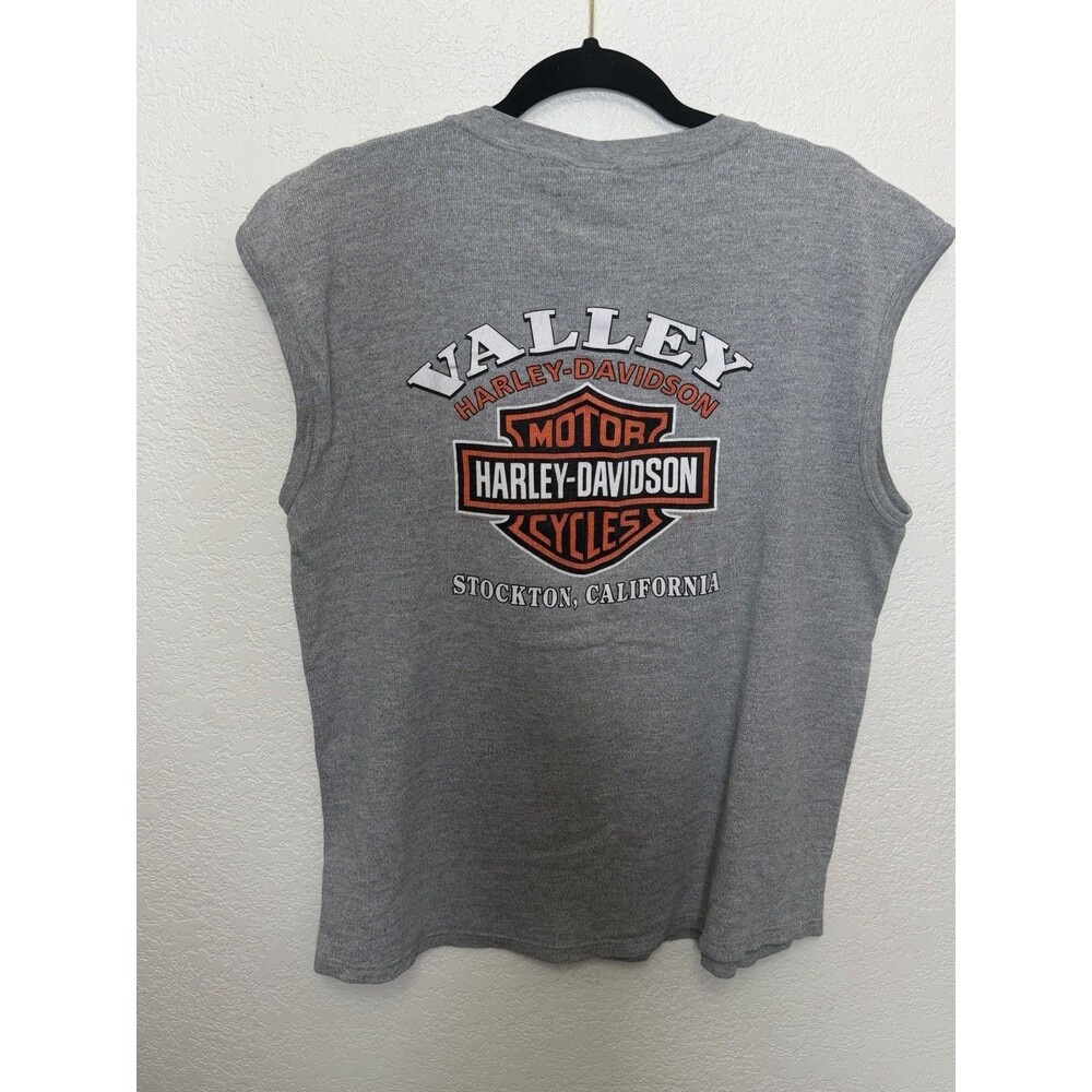 Harley Davidson Muscle Tank Top Mens Size XL Grey Stockton CA Motorcycle Biker